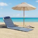 Matelas de plage pliant rayé inclinable 5 positions