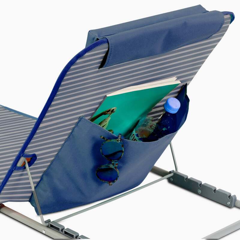 Matelas de plage pliant rayé inclinable 5 positions (3/6)