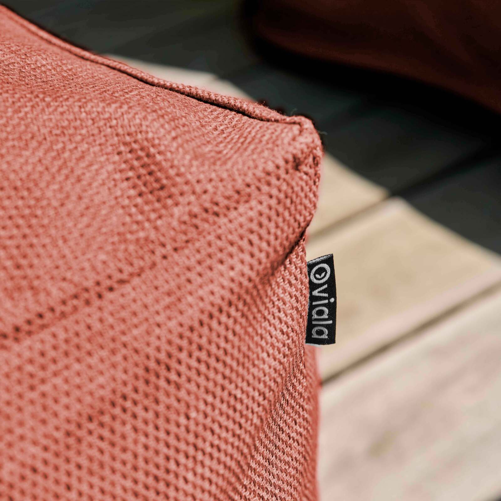 Salon de jardin modulable rayé 4 places avec 1 chauffeuse, 2 fauteuils d'angle et 1 pouf