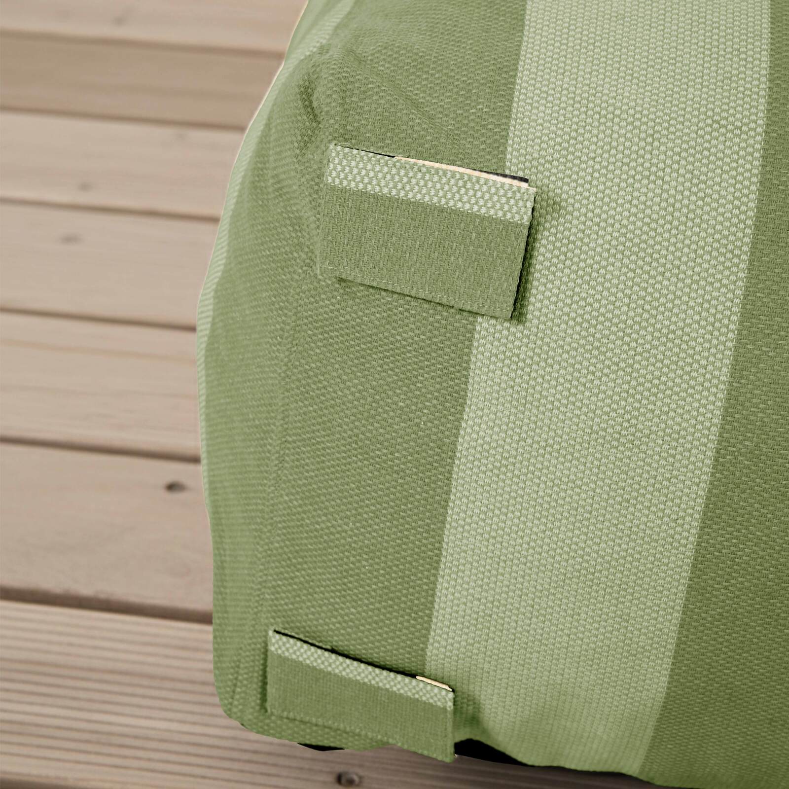 Salon de jardin modulable rayé 4 places avec 1 chauffeuse, 2 fauteuils d'angle et 1 pouf