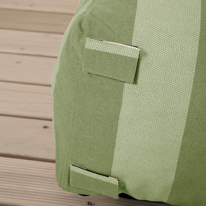 Salon de jardin modulable rayé 4 places avec 1 chauffeuse, 2 fauteuils d'angle et 1 pouf (6/7)