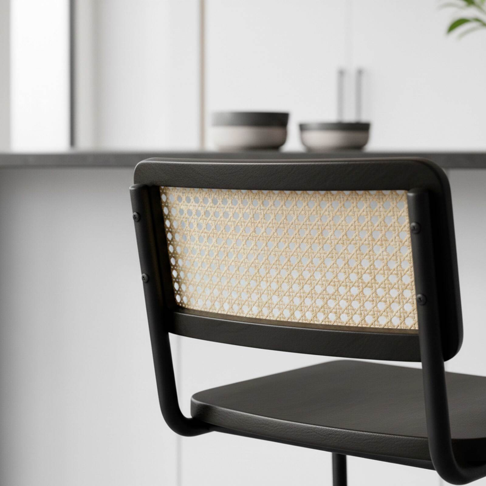 Chaises hautes en bois et métal - Lot de 2 