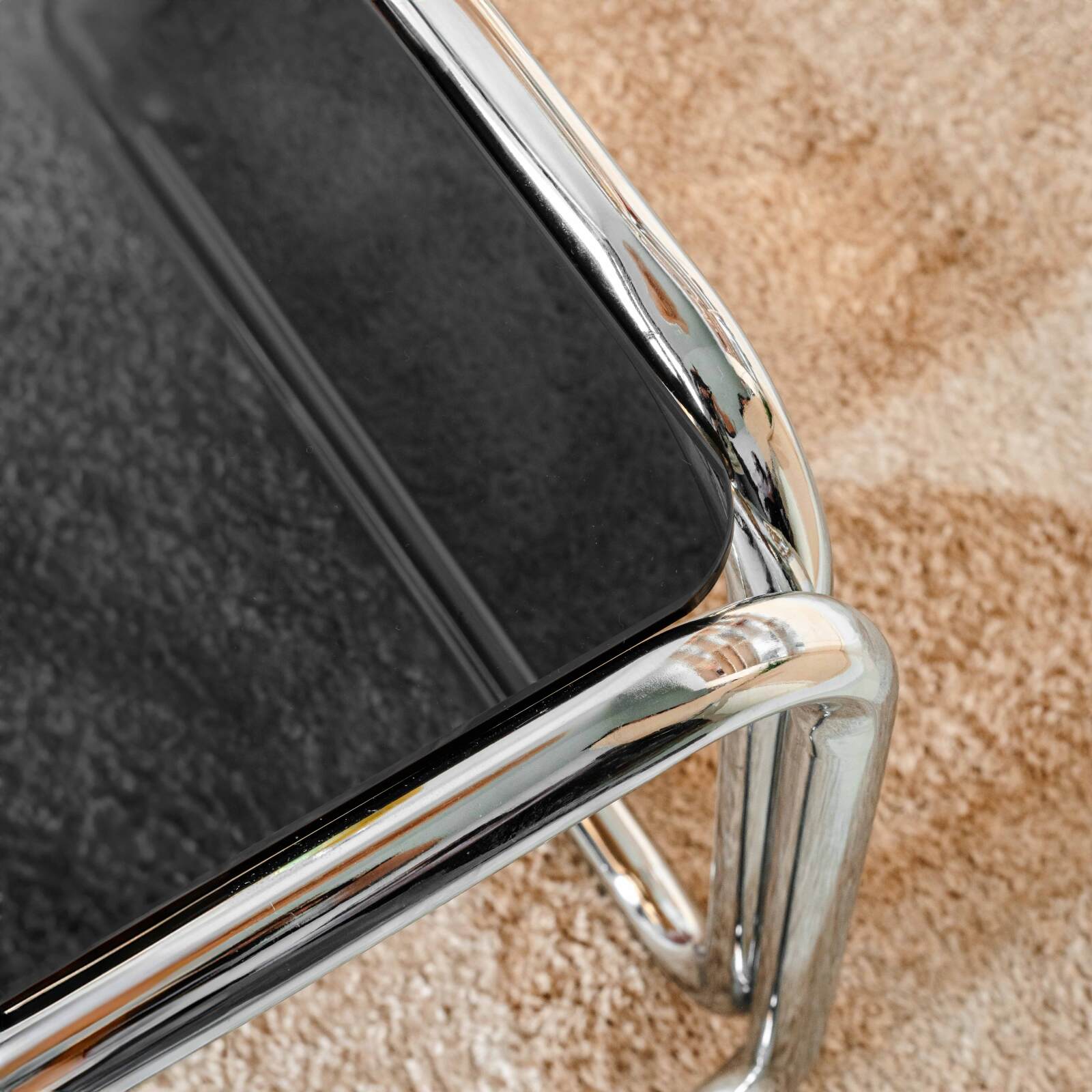 Table basse en verre trempé carrée 90x90 cm 