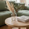 Table basse en teck recyclé massif ronde Ø50 cm style bohème