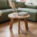 Table basse en teck recyclé massif ronde Ø50 cm style bohème
