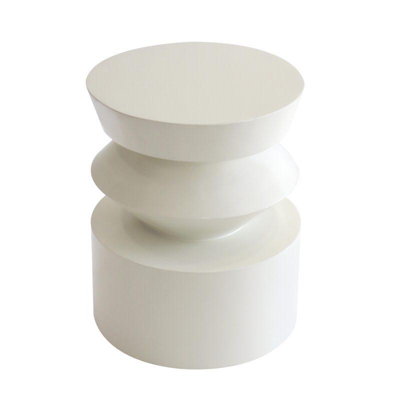 Table basse bout de canapé effet laqué ronde Ø40 cm style rétro