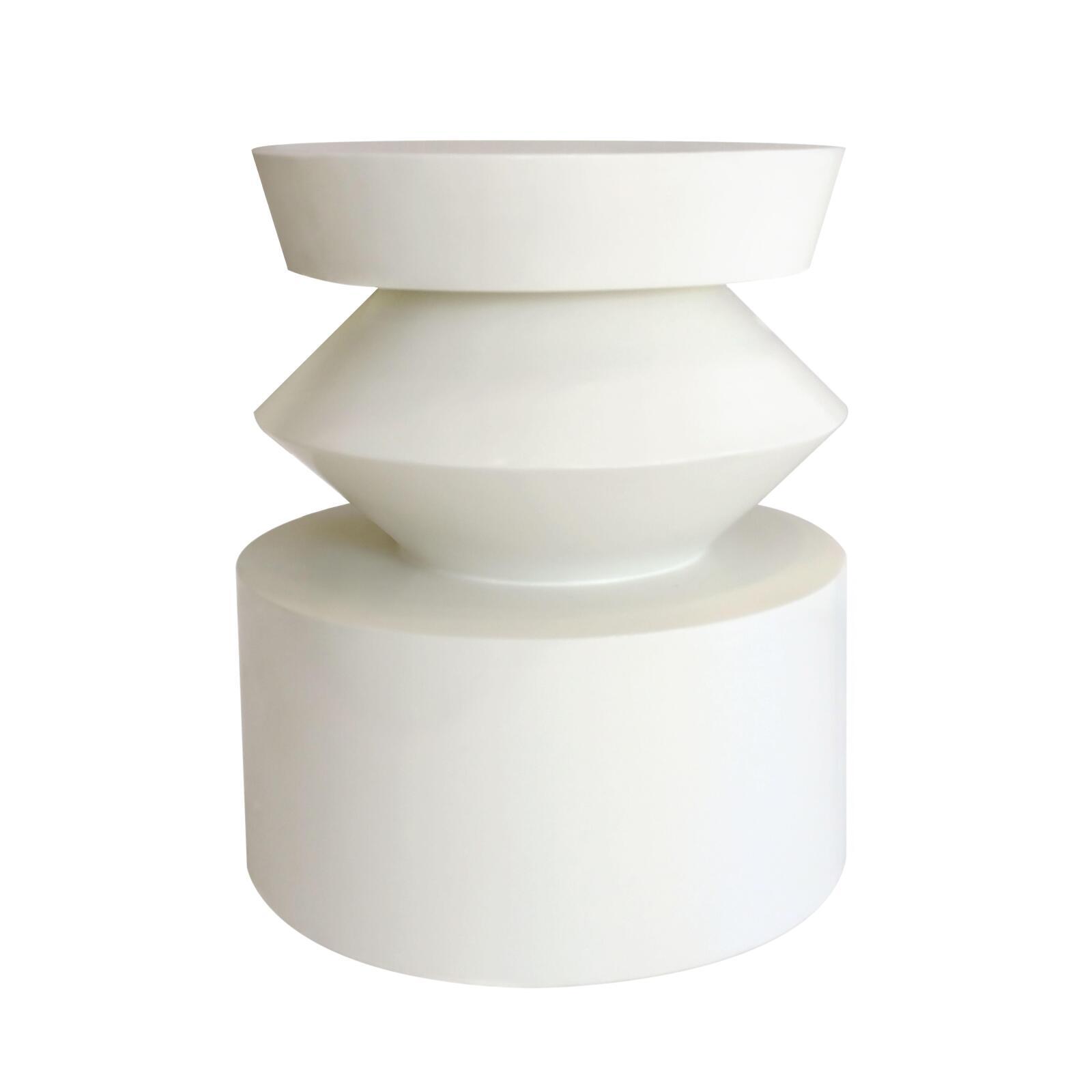 Table basse bout de canapé effet laqué ronde Ø40 cm style rétro