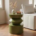 Table basse bout de canapé effet laqué ronde Ø40 cm style rétro - Ambiance