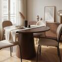 Table à manger ronde effet bois 4 personnes