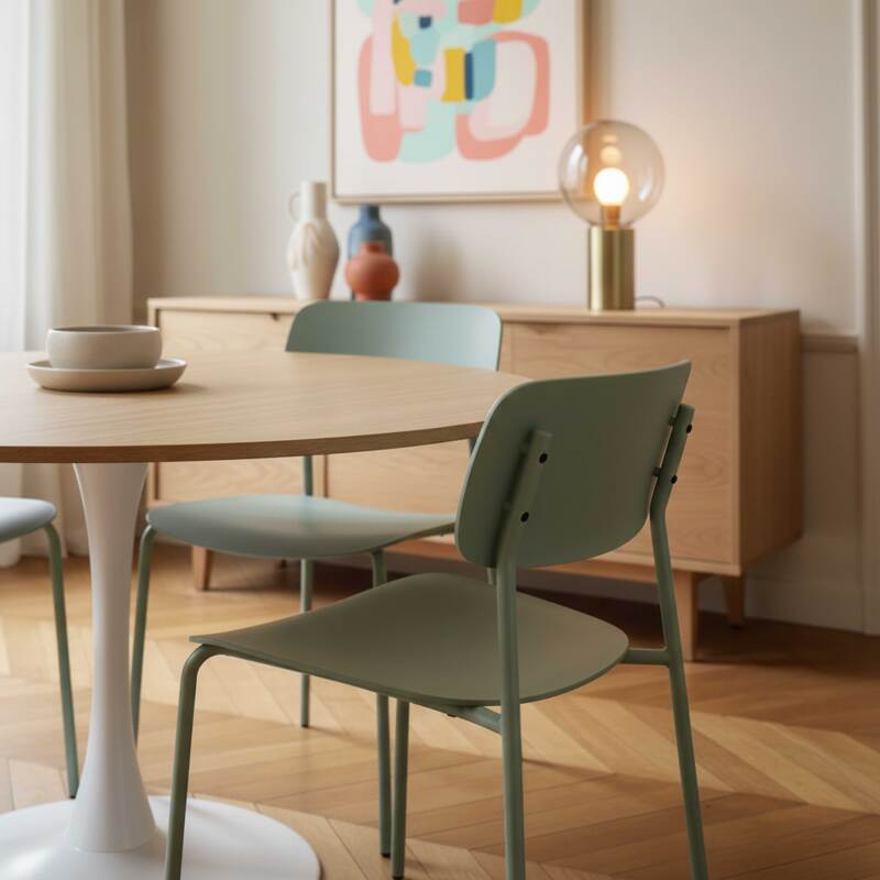 Chaises en plastique et métal - Lot de 2 (6/8)