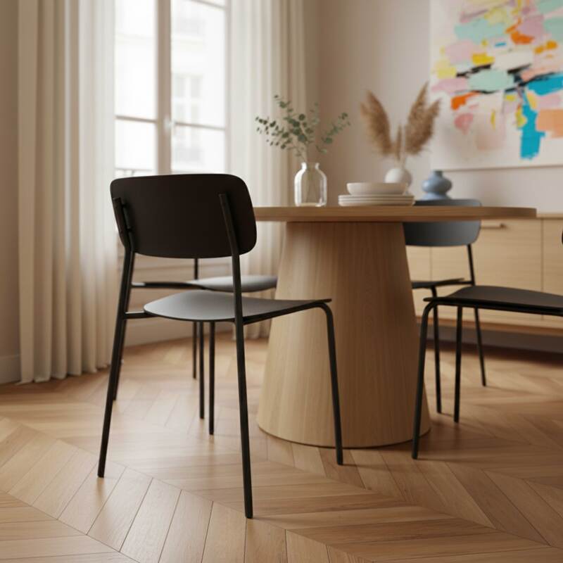 Chaises en plastique et métal - Lot de 2 (4/8)