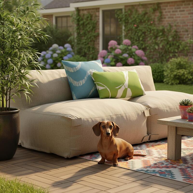 Petits coussins extérieurs rectangulaires pour palette 50 x 30 cm - Lot de 2 (2/4)