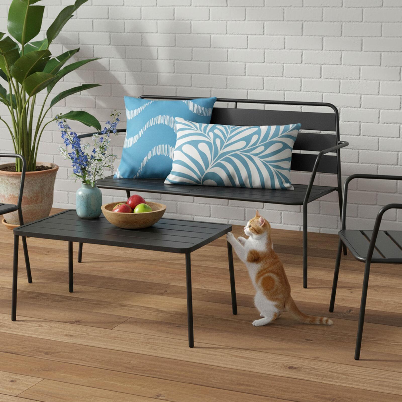 Coussins extérieurs carrés déhoussables 45x45 cm - Lot de 2