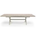 Table de jardin extensible en aluminium et céramique effet bois 8 à 12 personnes (200/260x100 cm) 
