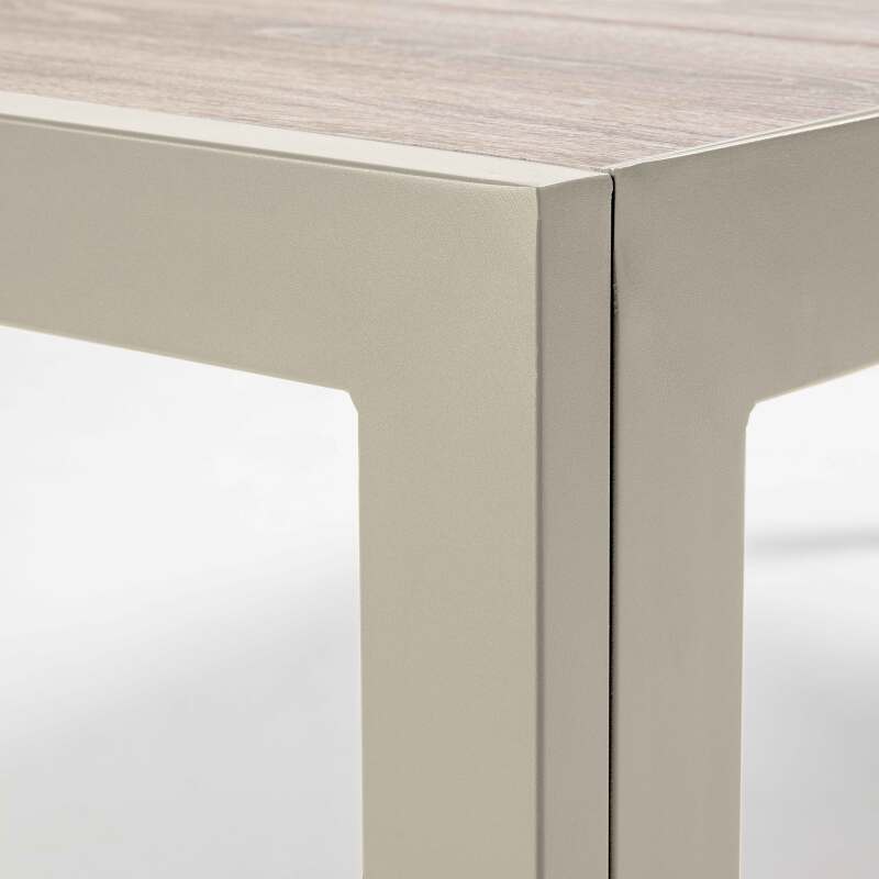 Table de jardin en aluminium et céramique effet bois 206x100 cm et 8 chaises en textilène (5/7)