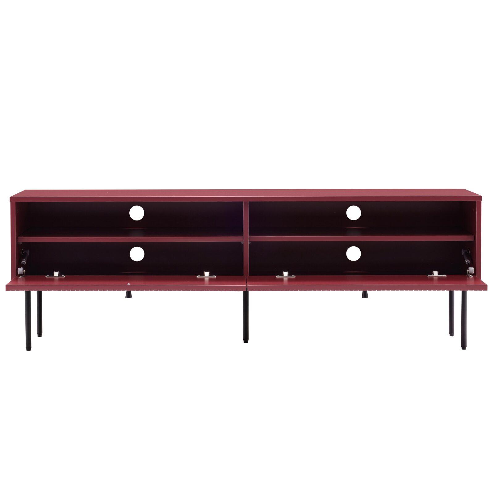 Meuble TV coloré effet lattes 150 cm