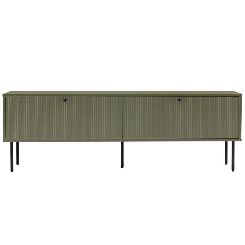 Meuble TV coloré effet lattes 150 cm (2/7)