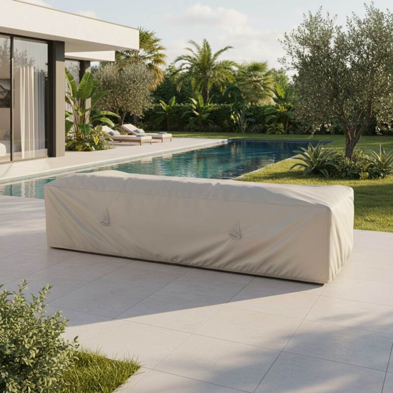 Housse de salon de jardin modulable MIXI de 2 fauteuils d'angle et 1 chauffeuse