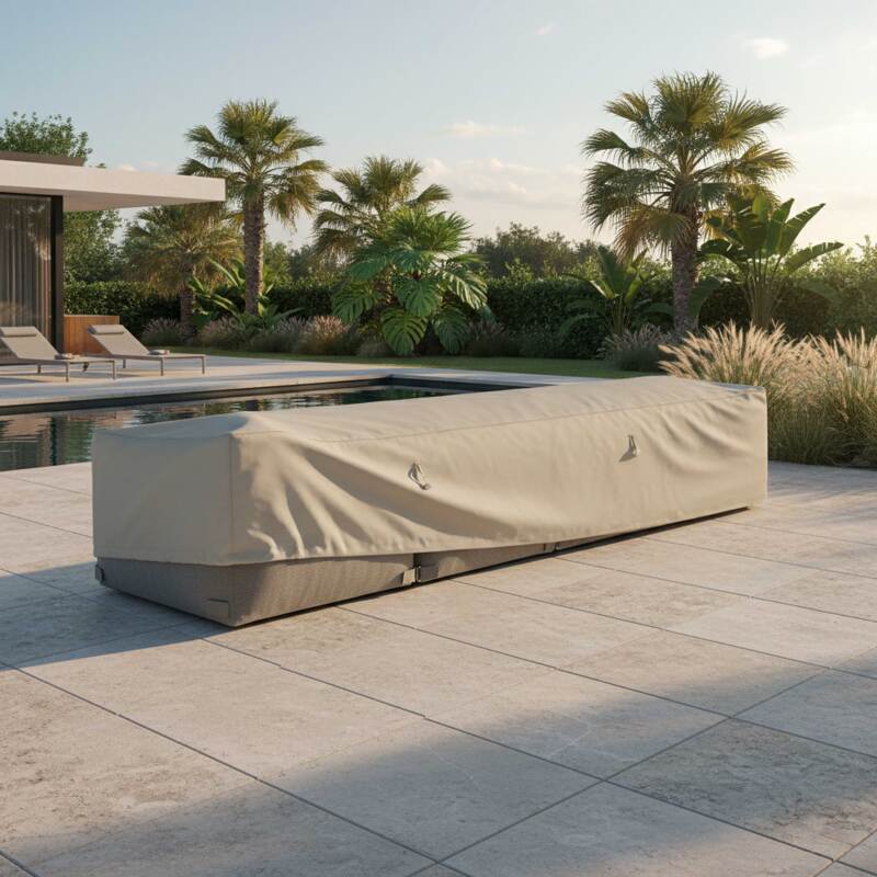 Housse de salon de jardin modulable MIXI de 2 fauteuils d'angle et 2 chauffeuses - Ambiance