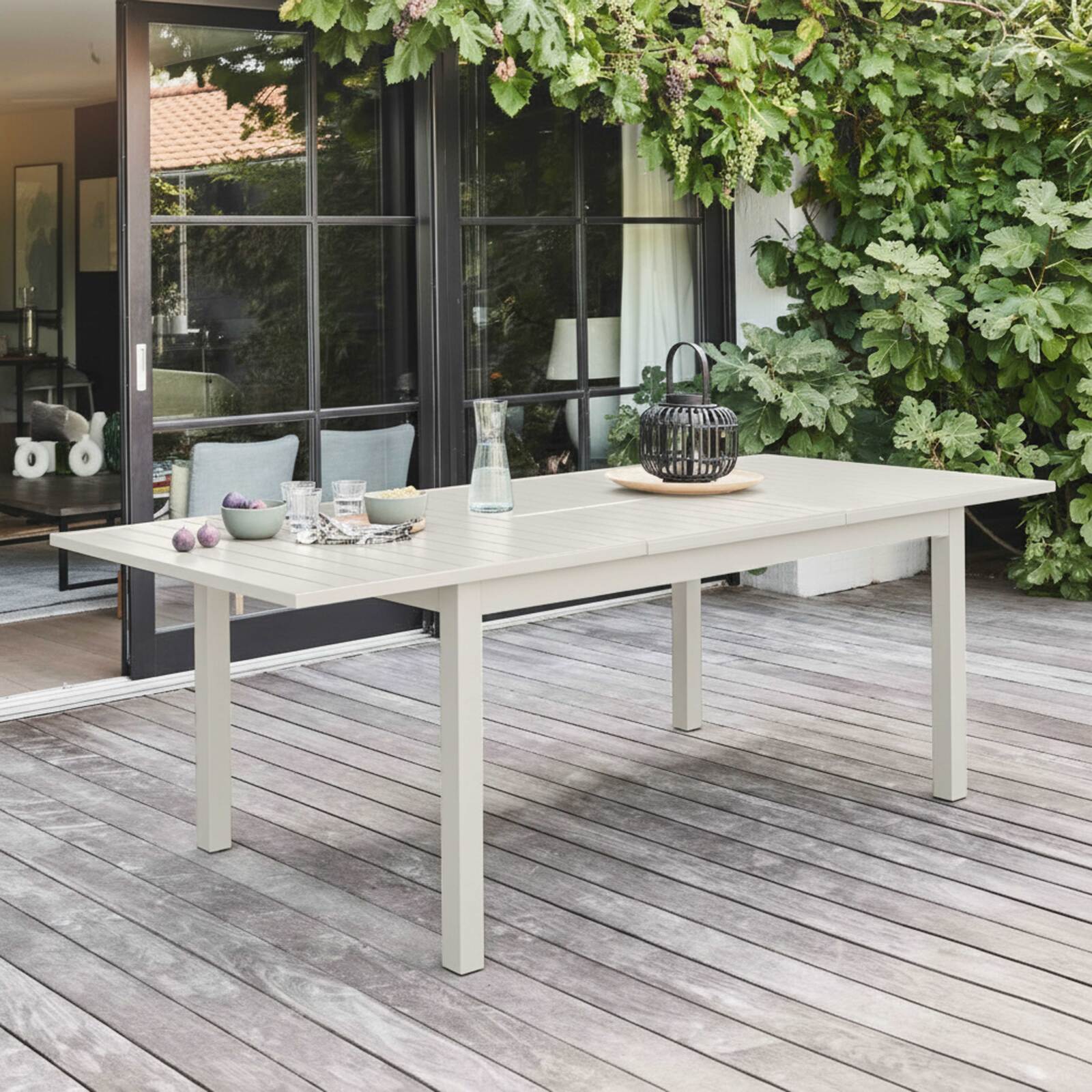 Table de jardin extensible en aluminium 8 à 10 personnes 174/238x100 cm