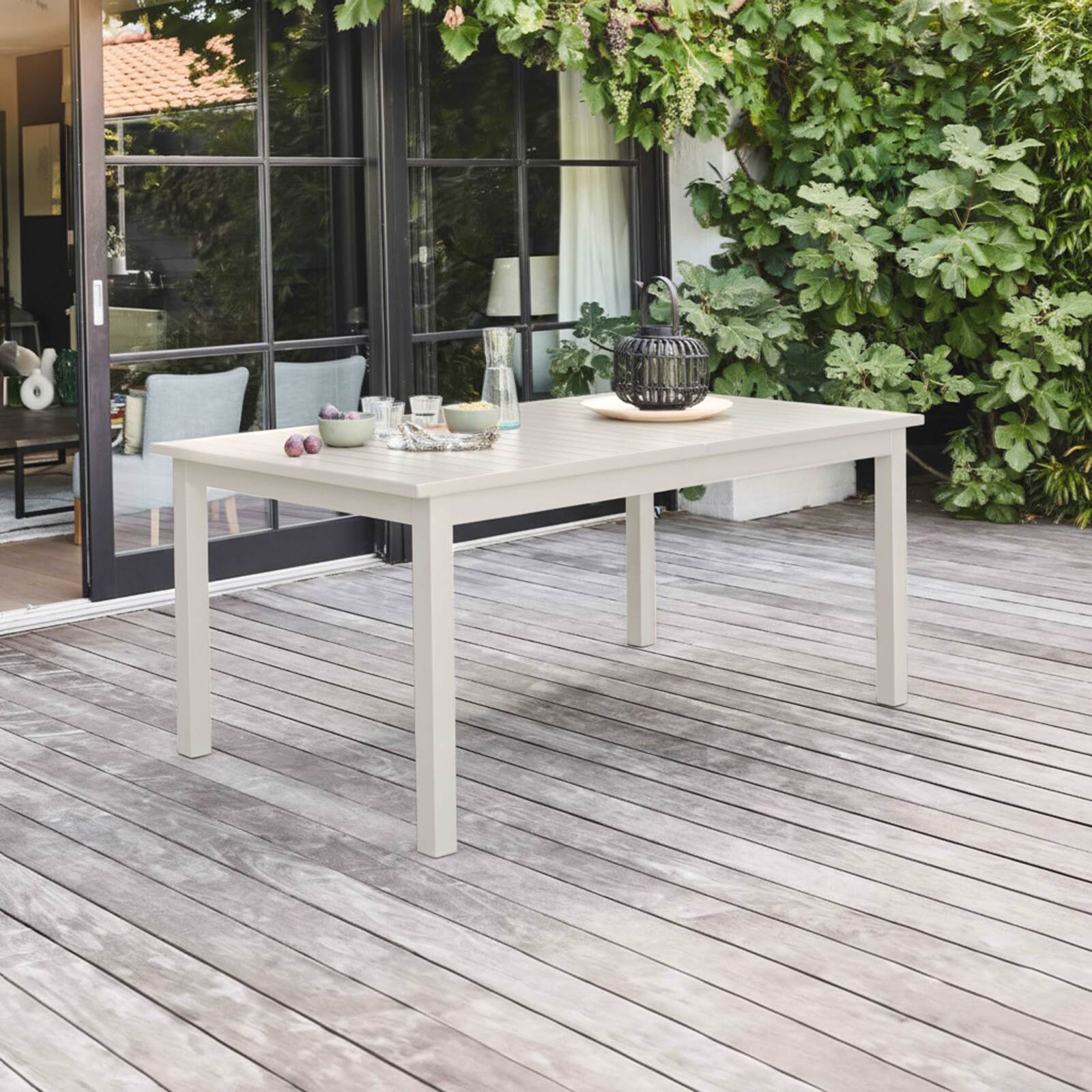 Table de jardin extensible en aluminium 8 à 10 personnes 174/238x100 cm