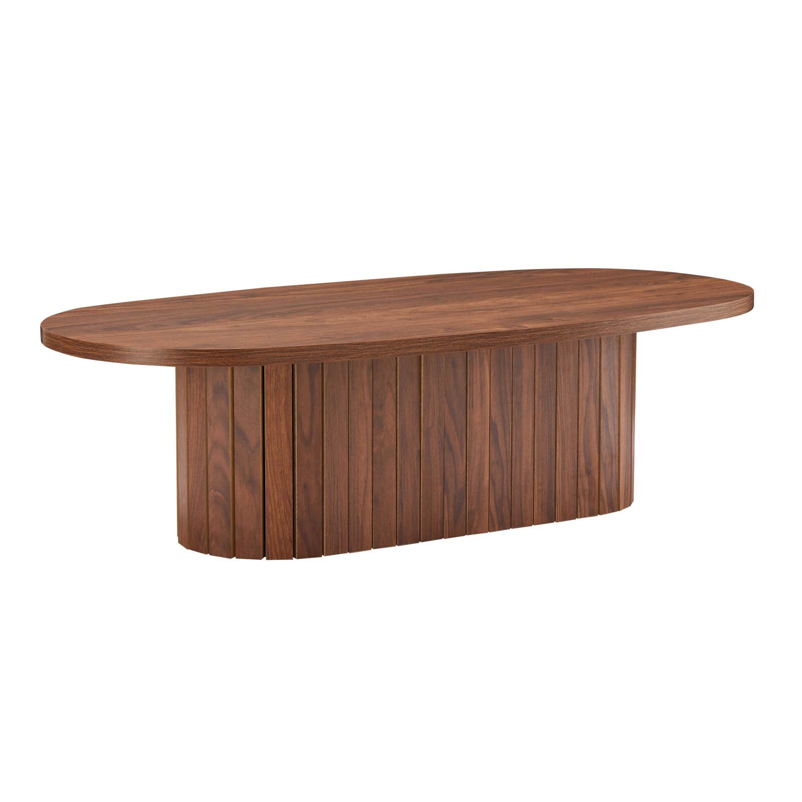 Table basse effet bois FSC® ovale 120x60 cm style bohème