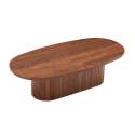 Table basse effet bois FSC® ovale 120x60 cm style bohème