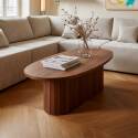 Table basse effet bois FSC® ovale 120x60 cm style bohème