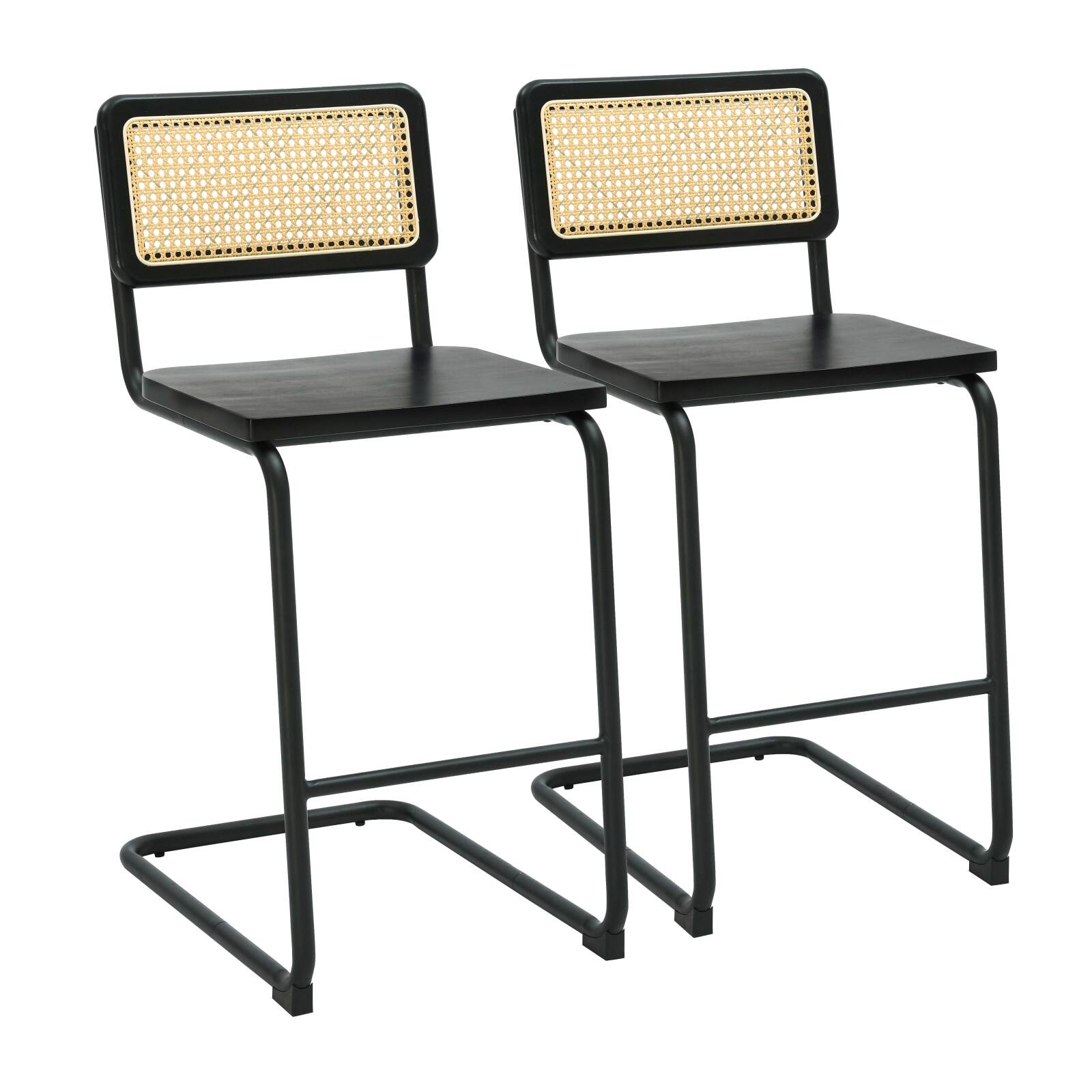 Chaises hautes en bois et métal - Lot de 2 