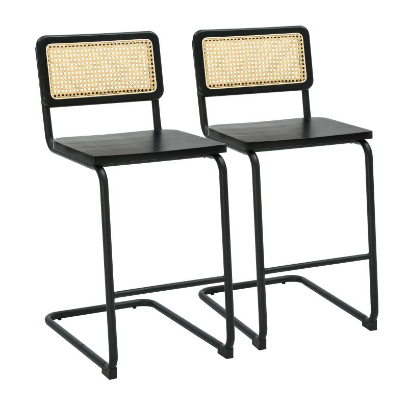 Chaises hautes en bois et métal - Lot de 2 