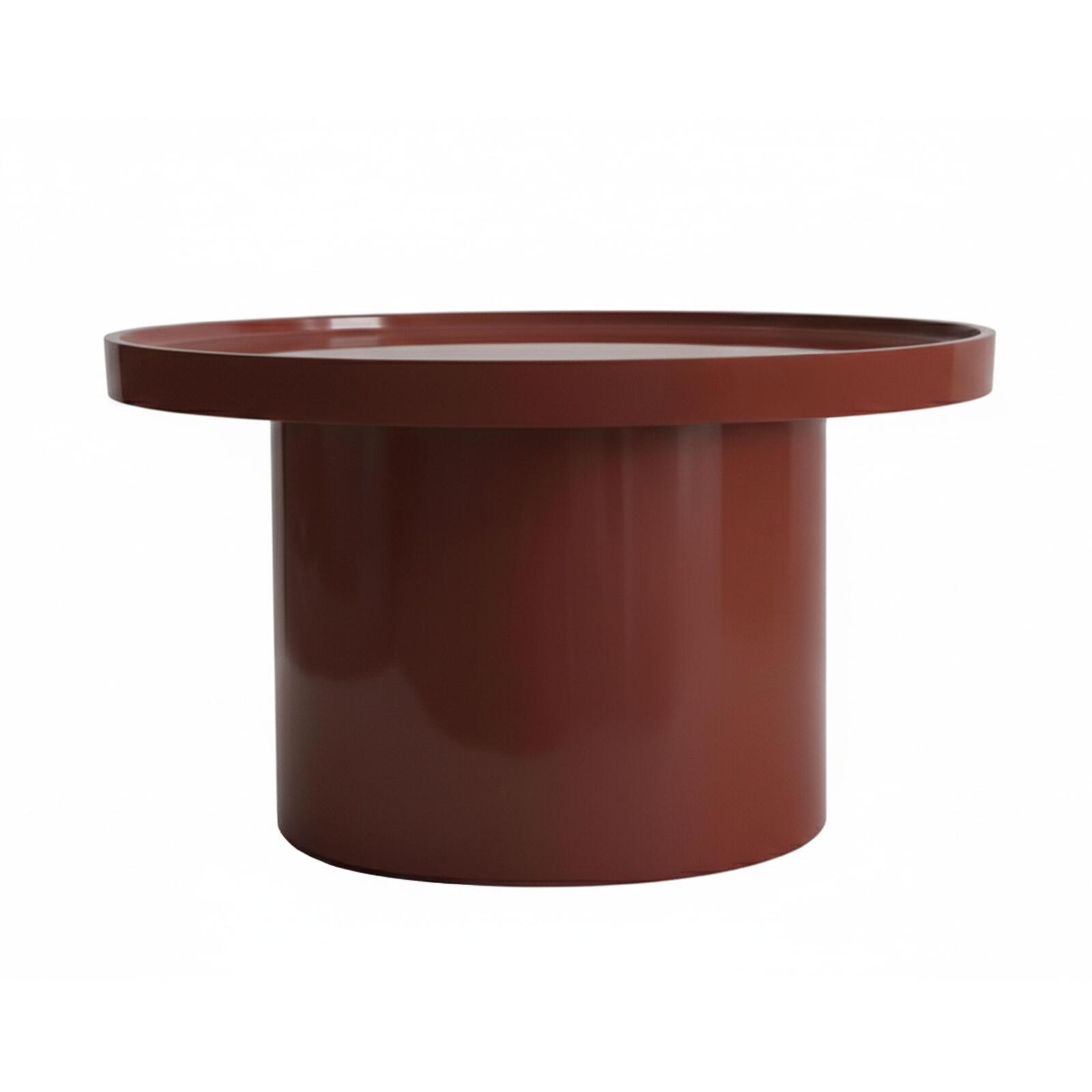 Tables basses gigognes effet laqué rondes Ø70 et Ø50 cm style rétro - Par 2