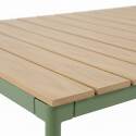 Table de jardin effet bois en métal et polywood 180x90 cm et 8 chaises