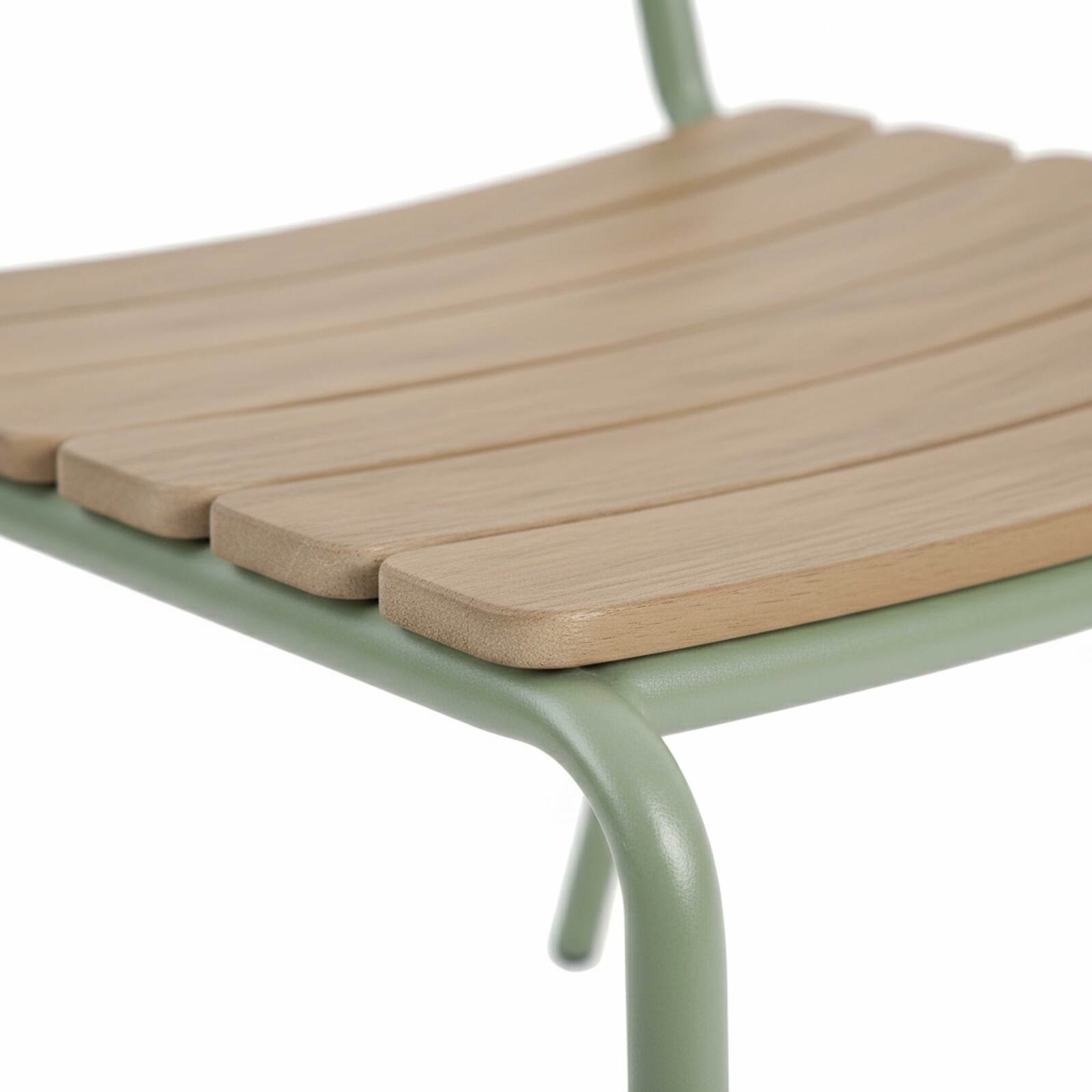 Table de jardin effet bois en métal et polywood 180x90 cm et 8 chaises
