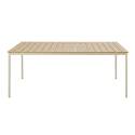 Table de jardin effet bois en métal et polywood 8 personnes 180x90 cm