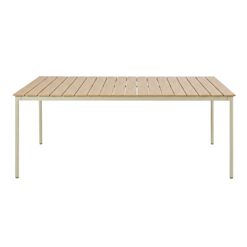 Table de jardin effet bois en métal et polywood 8 personnes 180x90 cm (3/5)