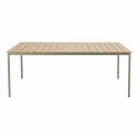 Table de jardin effet bois en métal et polywood 8 personnes 180x90 cm