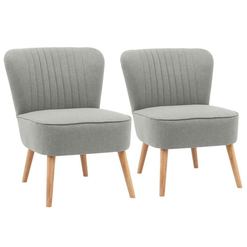 Fauteuils crapaud en tissu et bois - Lot de 2