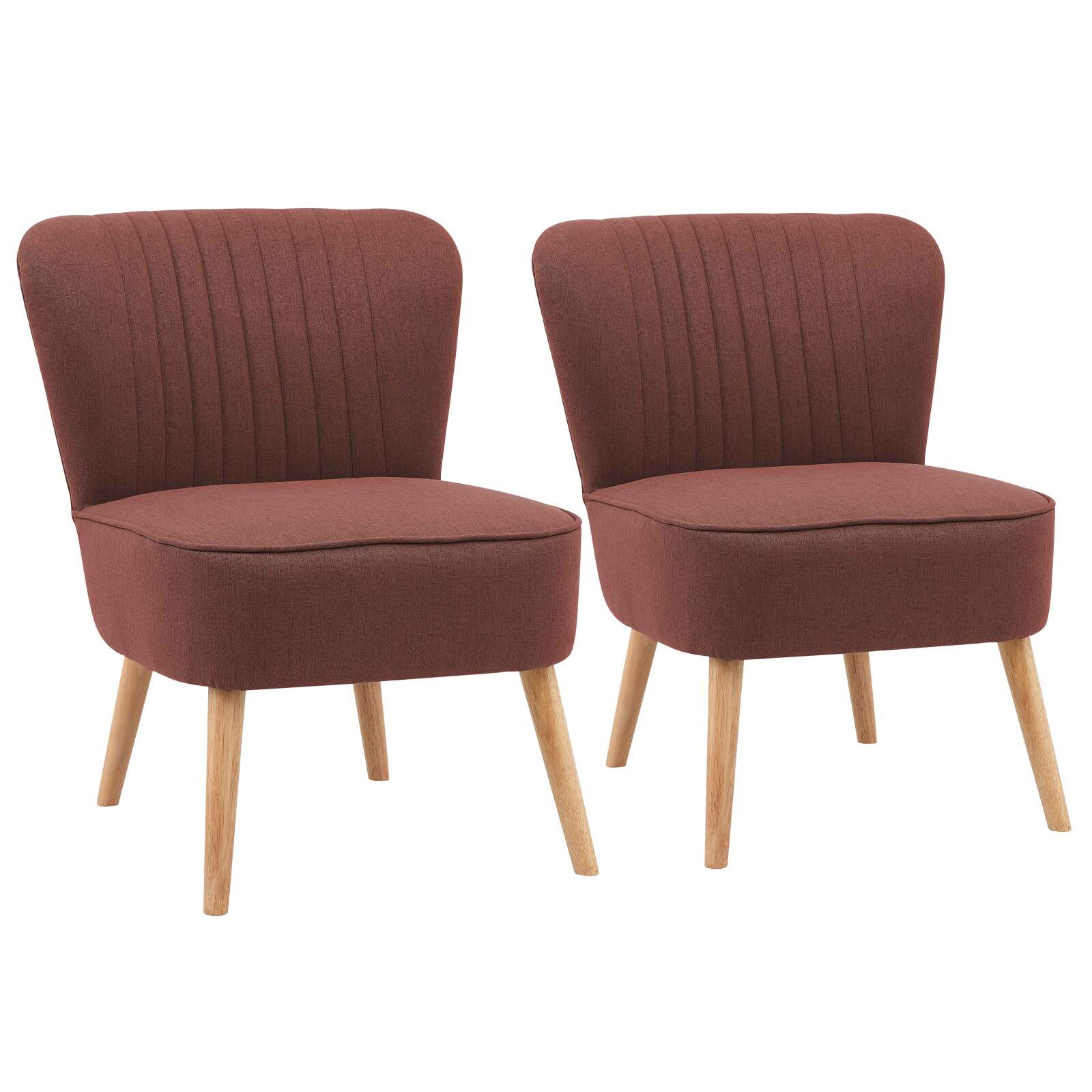 Fauteuils crapaud en tissu et bois - Lot de 2