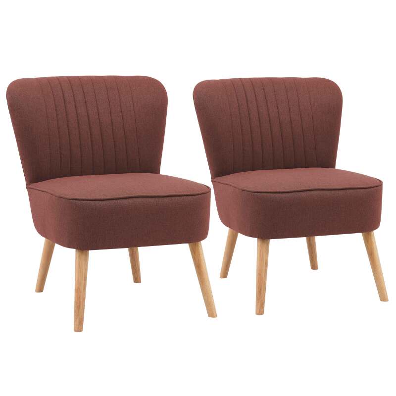 Fauteuils crapaud en tissu et bois - Lot de 2