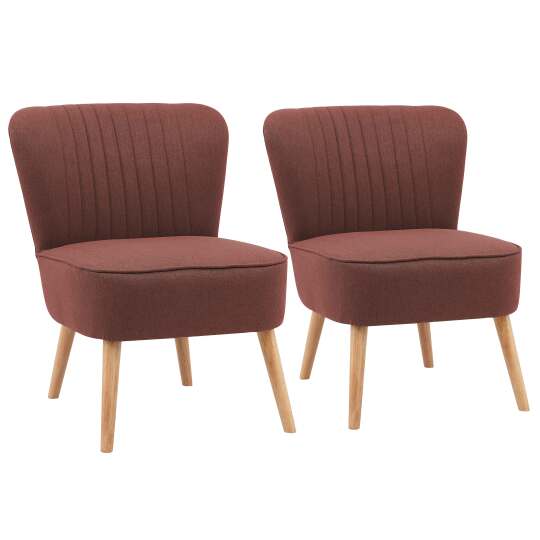 Fauteuils crapaud en tissu et bois - Lot de 2