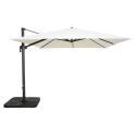 Parasol déporté 3x3 m carré inclinable rotatif 360° et 4 dalles à lester remplissables