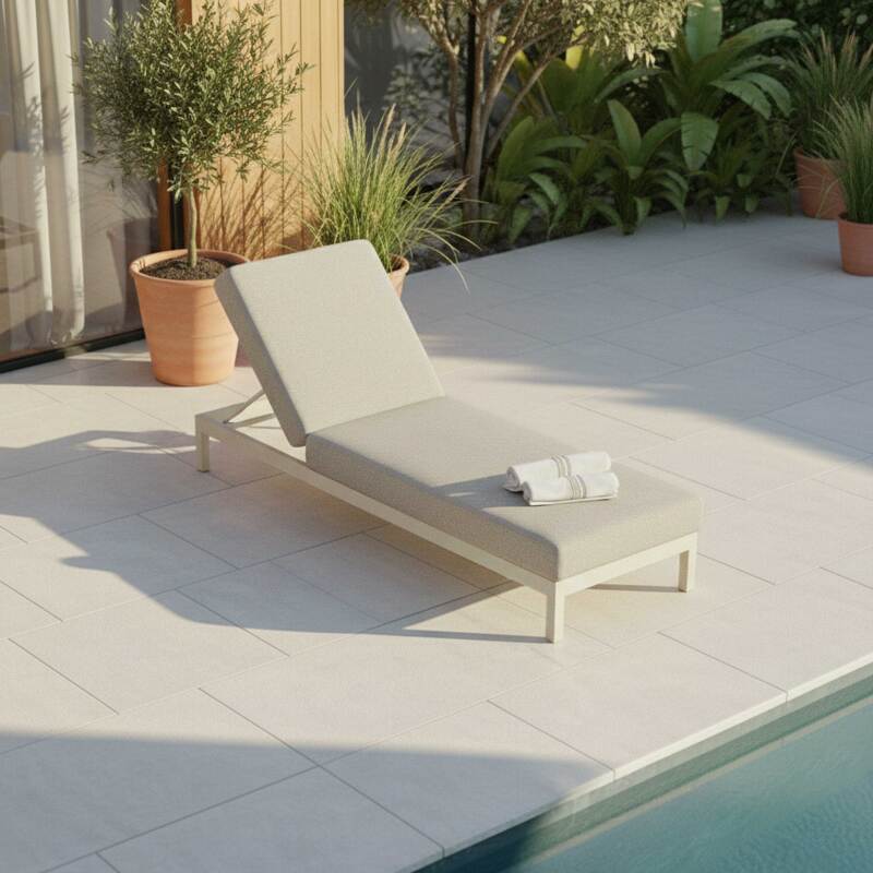 Bain de soleil aluminium inclinable 5 positions avec coussin