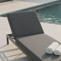 Bain de soleil aluminium inclinable 5 positions avec coussin