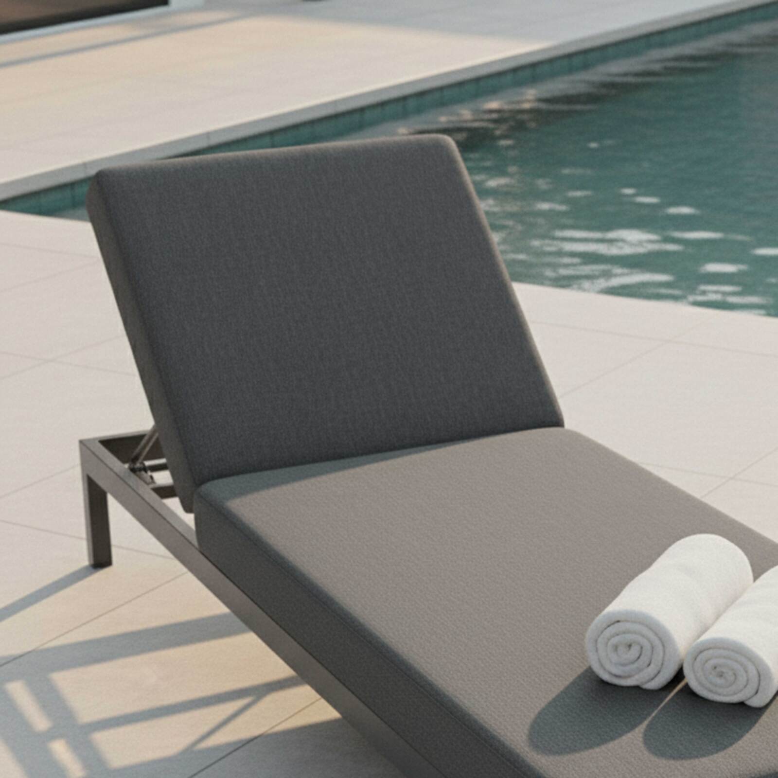 Bain de soleil aluminium inclinable 5 positions avec coussin