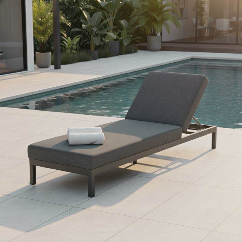 Bain de soleil aluminium inclinable 5 positions avec coussin