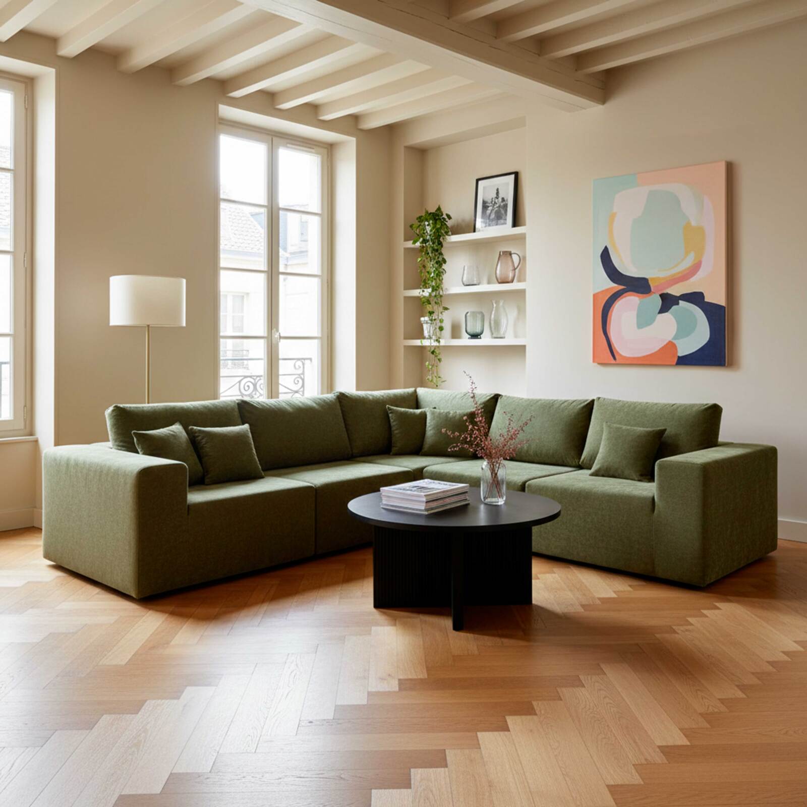 Table basse effet bois ronde Ø80 x 45 cm   