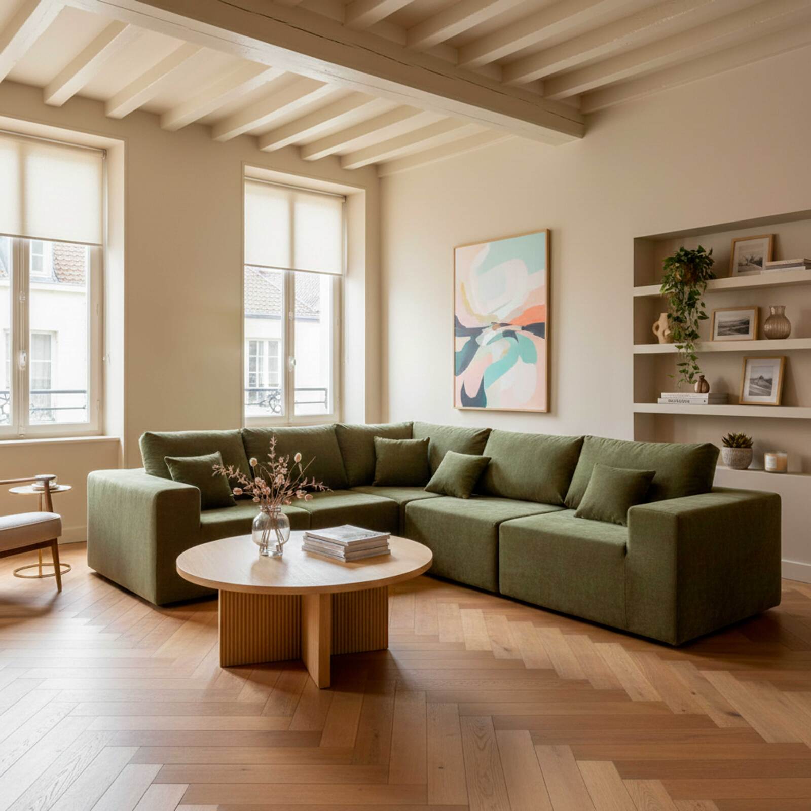 Table basse effet bois ronde Ø80 x 45 cm   