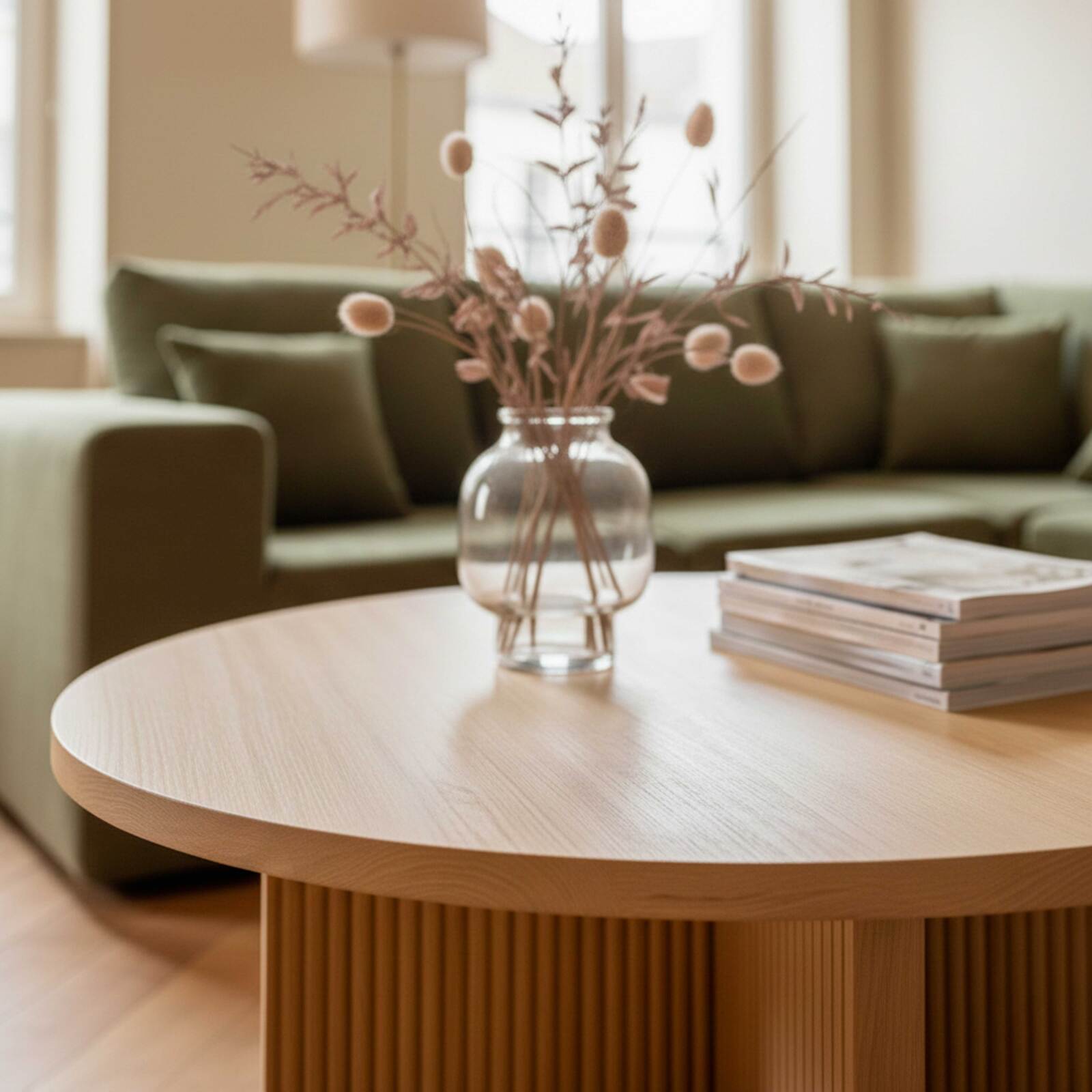 Table basse effet bois ronde Ø80 x 45 cm   