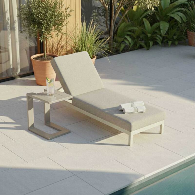Tablette pour bain de soleil aluminium (2/5)
