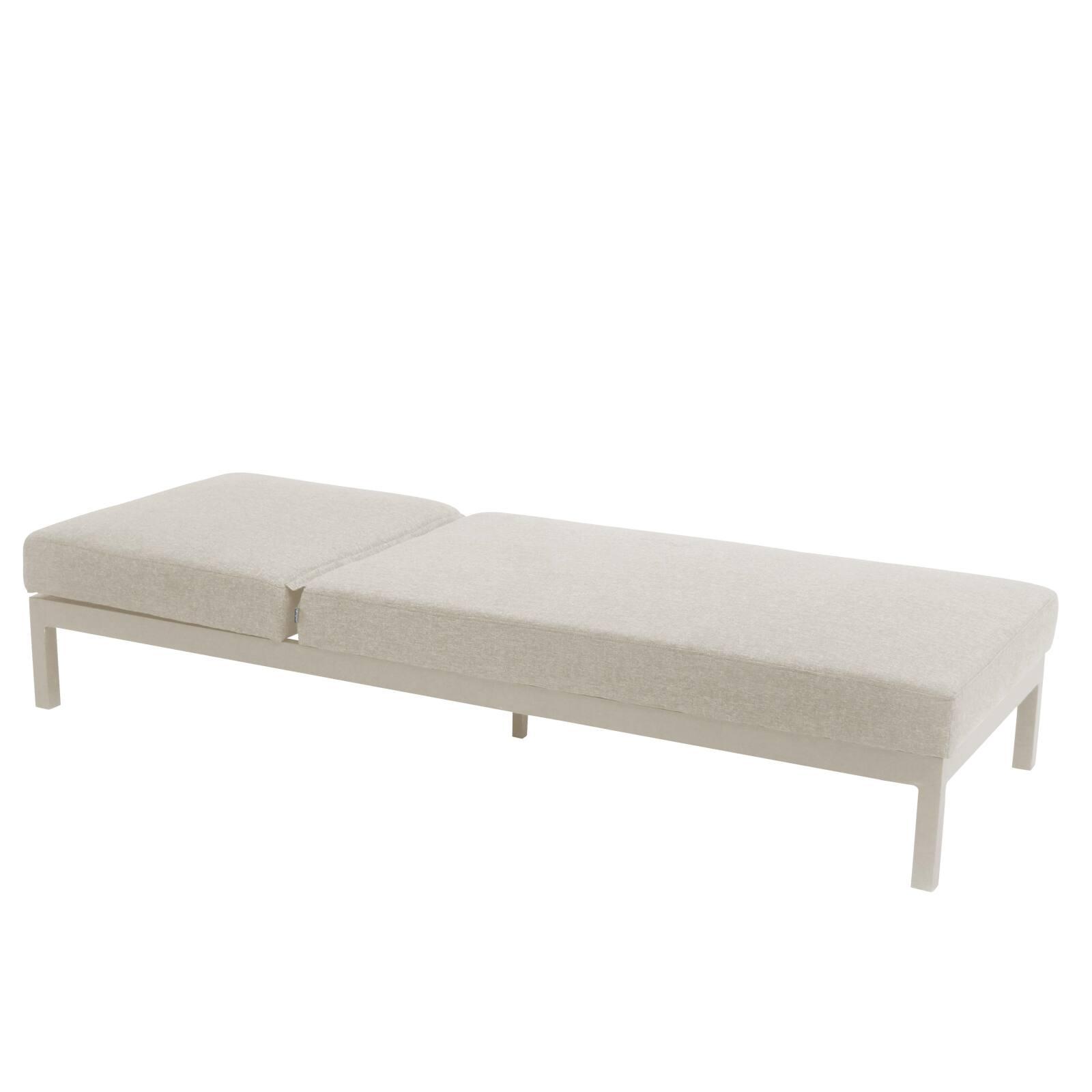 Bain de soleil aluminium inclinable 5 positions avec coussin et tablette